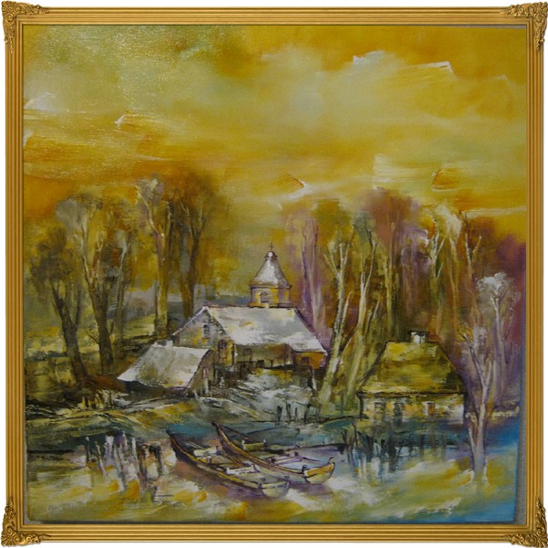 'CHURCH IN DELTA'-OIL/CANVAS-