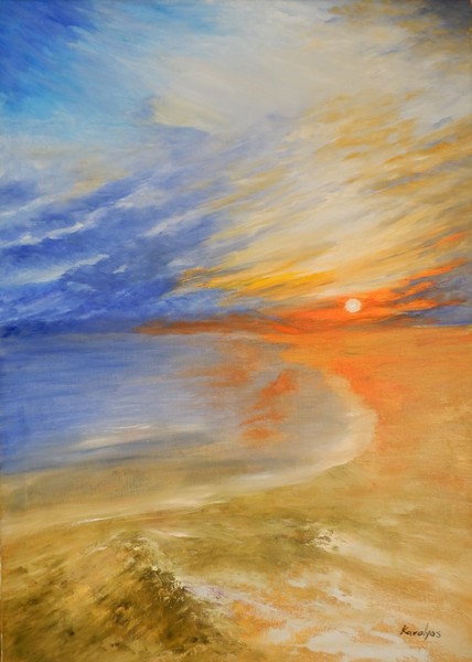 Sunset on the beach -sold