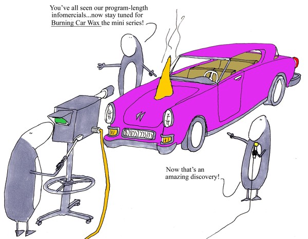 burning car wax
