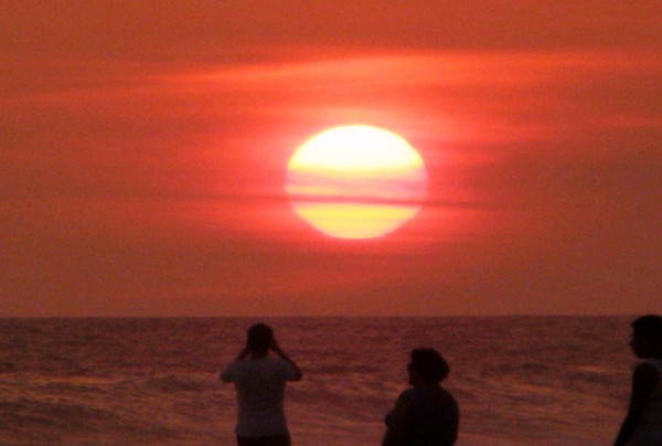 red sunset.