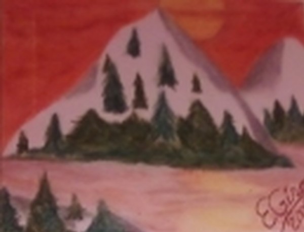Snow Capped Mountains at Sunset