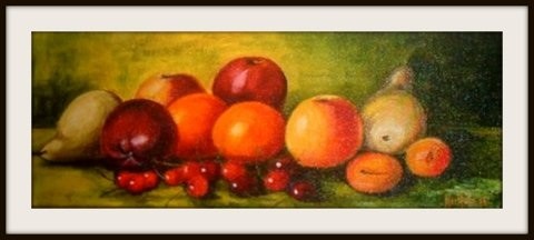 An much older painting fresh fruit 