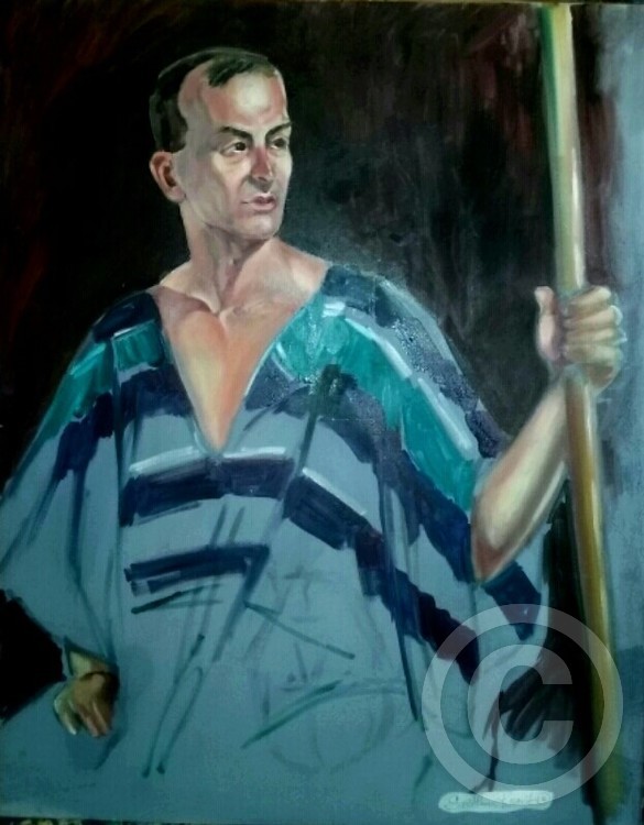 Man Model  in Green Robe