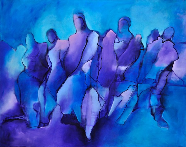 Blue crowd