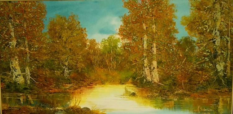 Autumn in the Canadian Rockies ,my first OIL painting 