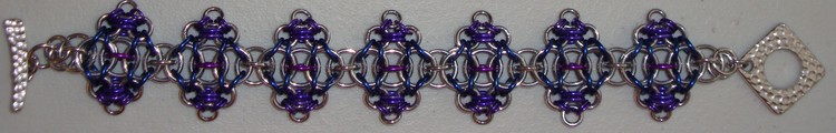 berry purple blue black lacy chain maille bracelet 8 1 2 by 1 1 8
