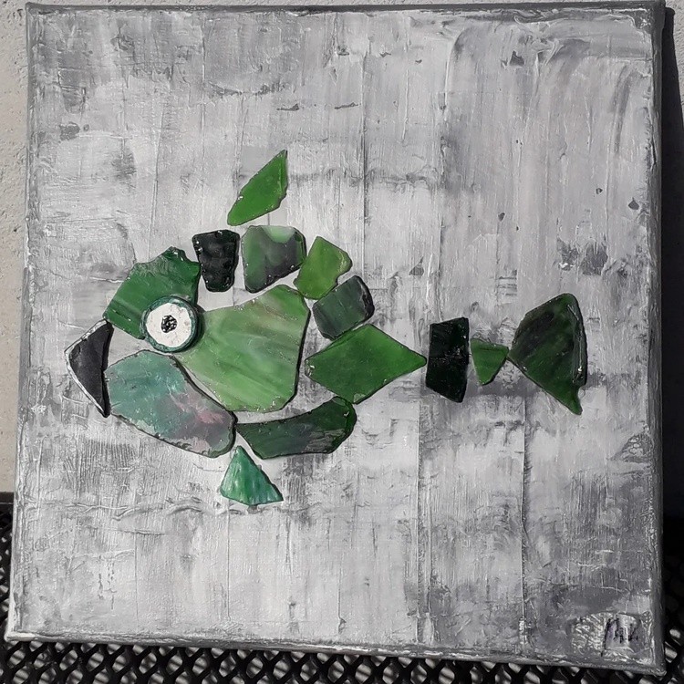 Green fish mosaics