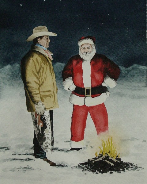 By the fire with santa