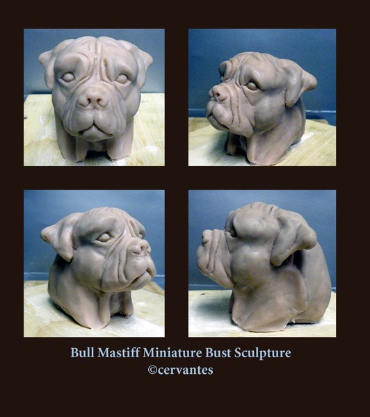 Bull Mastiff miniature bust head study.