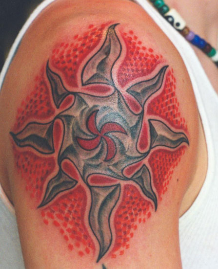 High contrast tribal tattoo