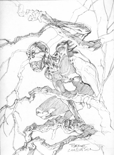 BERNIE WRIGHTSON Zombie and Vampire sketches in Tony Brischlers MISC  Illustrations  Paintings Comic Art Gallery Room