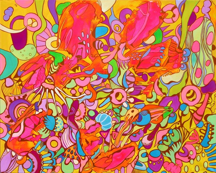 664. Kaleidoscopic Harmony: Abstract Expressionism in Vibrant Hues