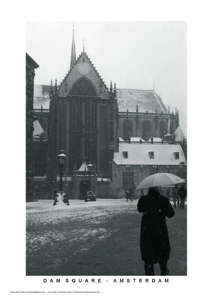 Amsterdam - Dam Square - Man with umbrella