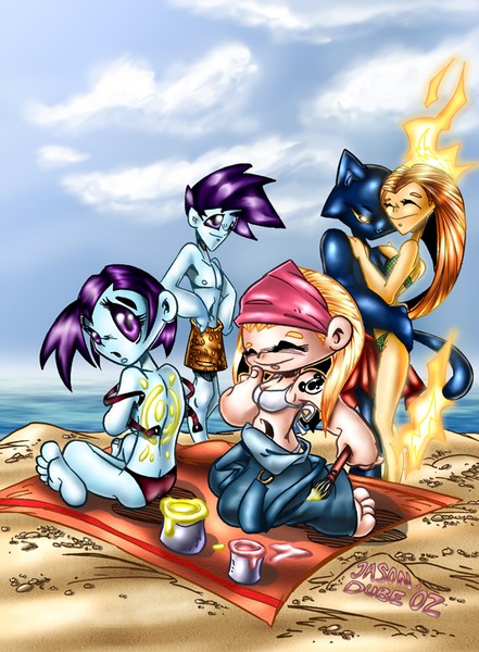 Scattered Characters at the Beach