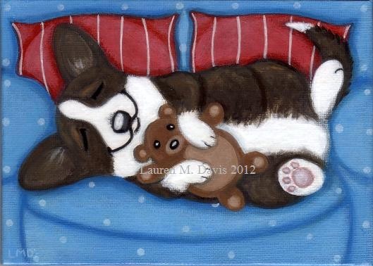 Cardigan Welsh Corgi Dog Painting Lauren M. Davis
