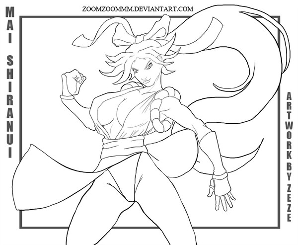 mai shiranui lineart