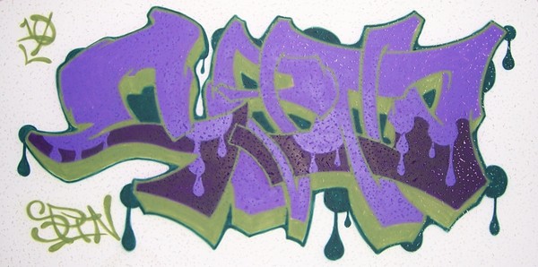 Spin Off Tag graffiti piece spray paint