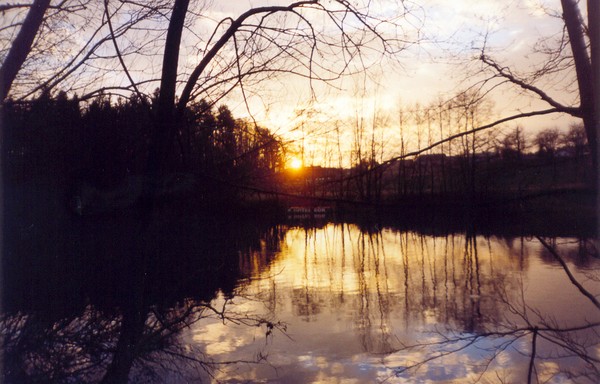 Sunset at Bobovek lake, Slovenia