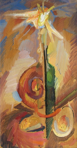 Night. Candle and a Bottle. 1980