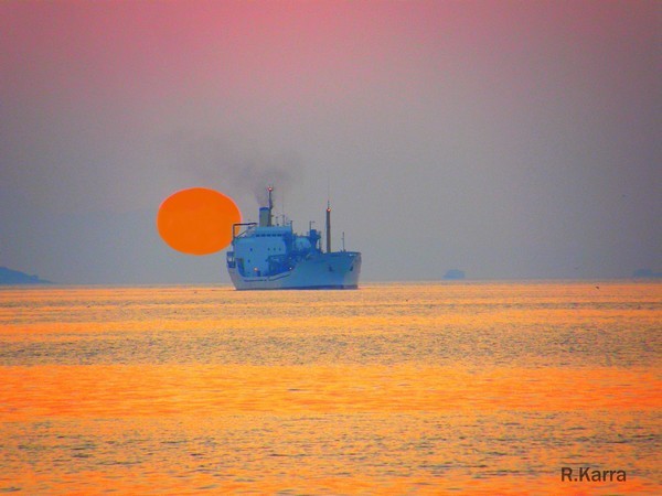 	 Sunset at sea.