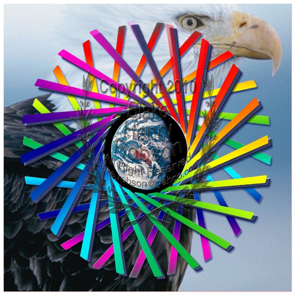 Eagle Earth Color Whirl Digital Art