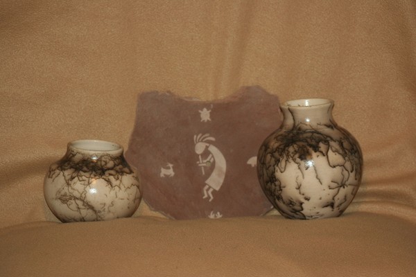 Pottery and Kokopelli rock
