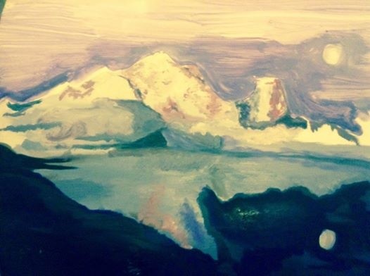 Moonlight mountain landscape 