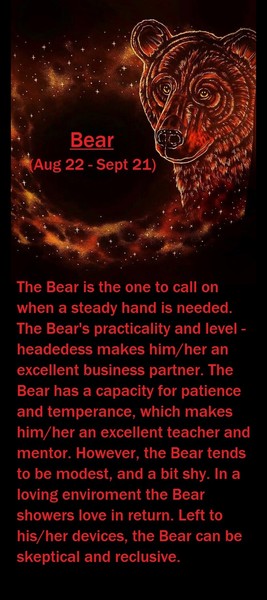 Native American Zodaic Sign, (Bear)