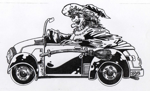 bruja en coche