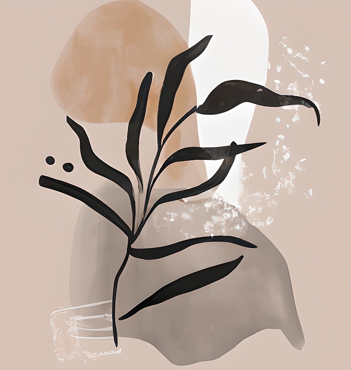 Minimalist abstract botanical