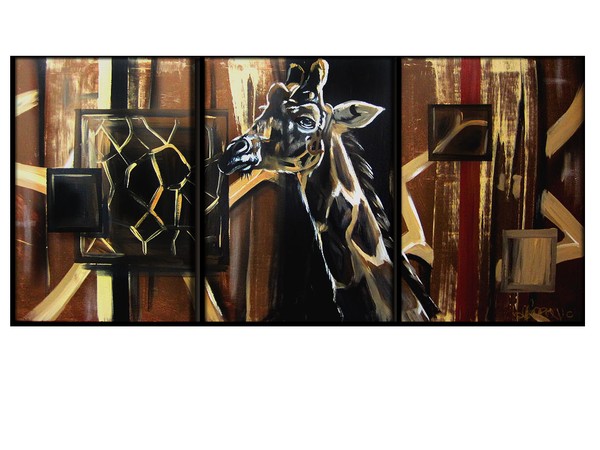 abstract painting giraffe