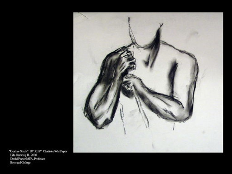 Life Drawing Gesture Study in Charcoal