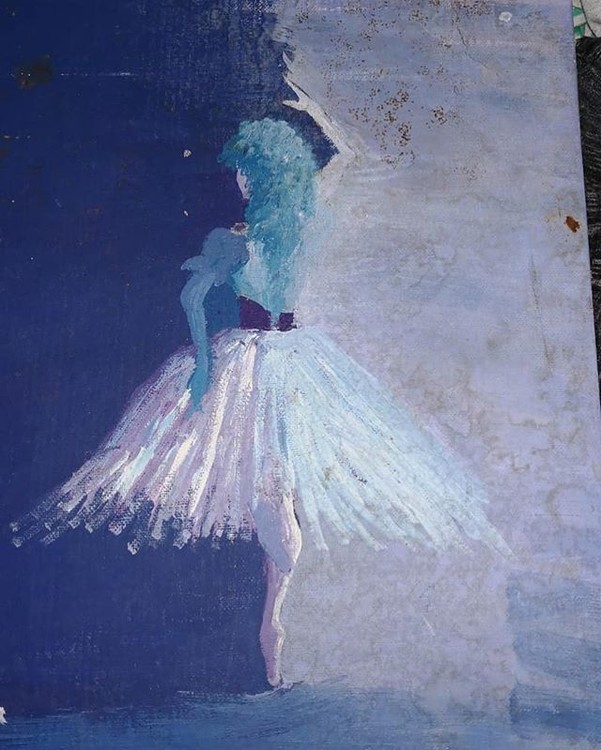 My mom is going through all kinds of all things she sent me this painting that I Gave her 30 years a