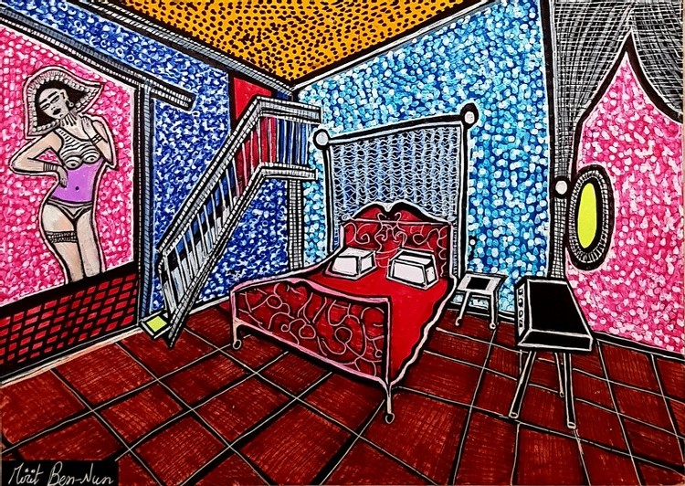 Art Israel modern painter autentic artwork Mirit Ben-Nun