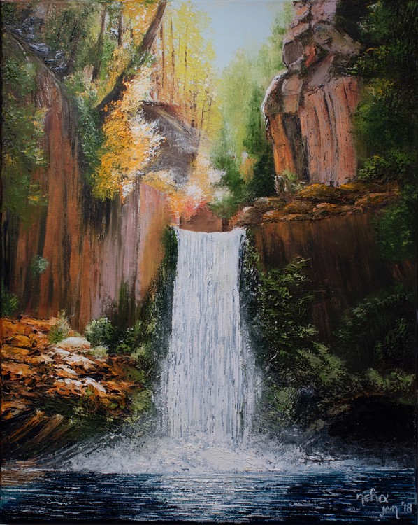 WaterfallWithSunlight 40X50