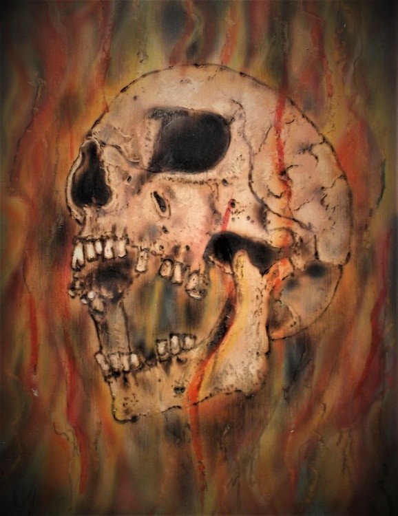 A4 wood burn with acrylic  (3)