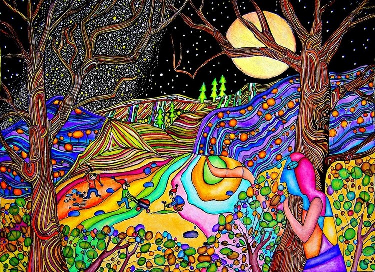 Fullmoon on Psychedelic Hill