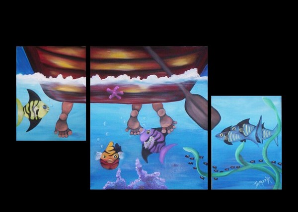 Sea tickle triptych