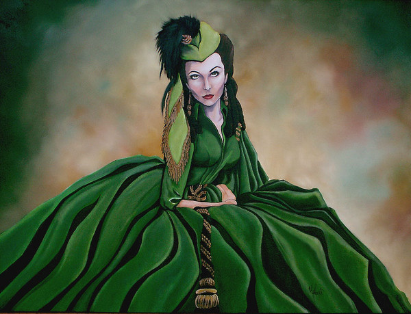 O'Hara and the "green curtain dress" by Michael Miles ArtWanted.com
