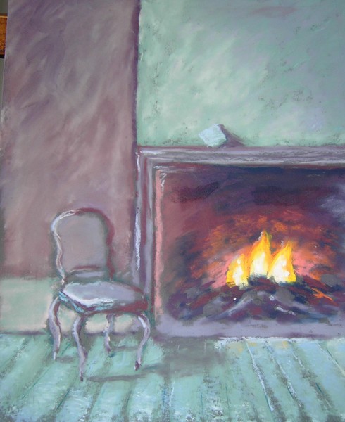 near the fire