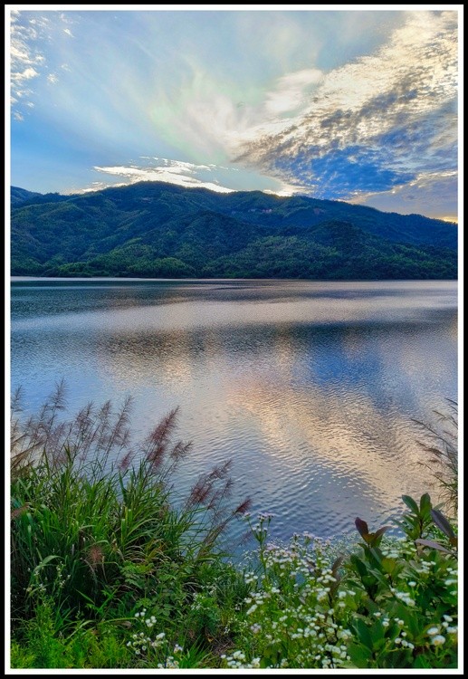 lake at sunset