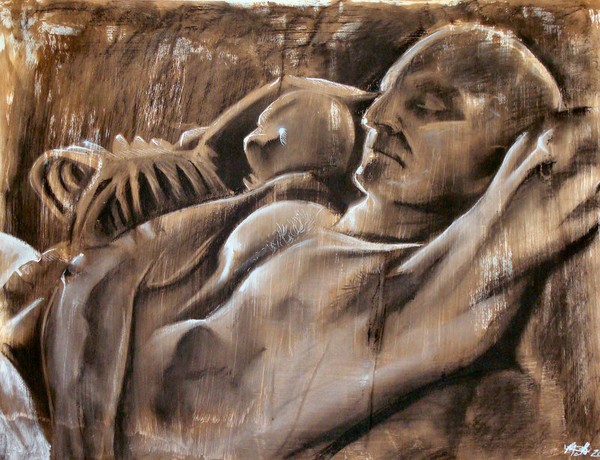 Figure on Gesso'ed paper