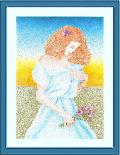 moça colhendo flores (girl picking flowers)