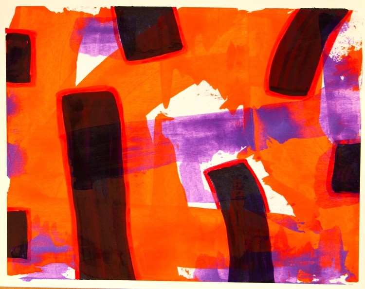 578. Orange and black abstract composition.