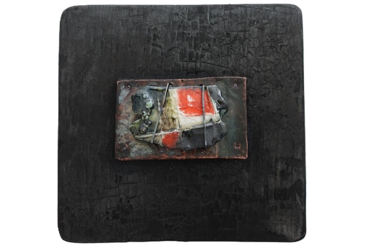 Ceramic Porcelain ,Copper Wall Sculpture S- Carbon by Gomolka Art Studio