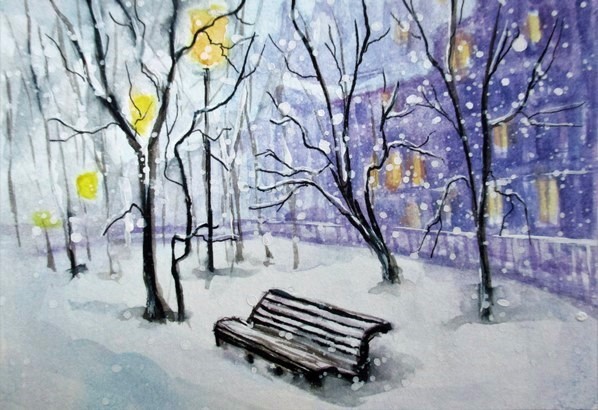 Wimter snow art painting 