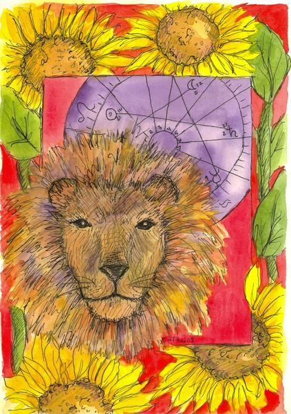 Leo Star Sign Watercolor