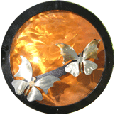Butterflies on copper disk