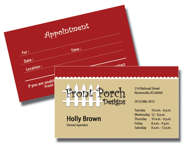 Front Porch Designs business card