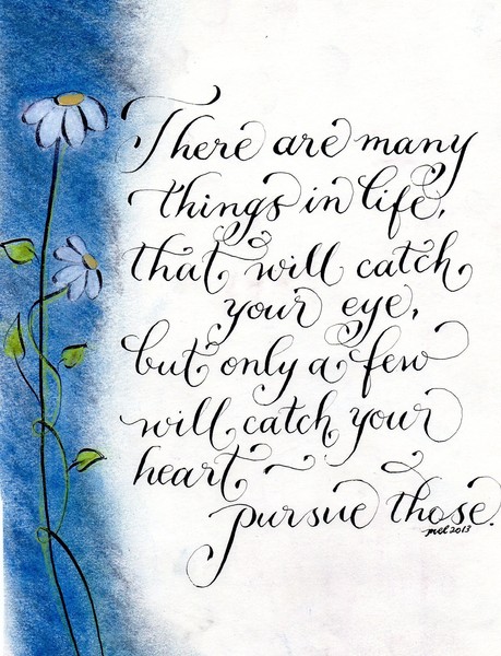 Inspirational quote calligraphy art